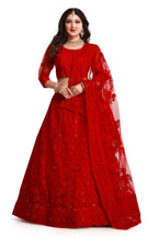 Jyoti Fashion Women's Red Net Thread Embroidered Designer Lehenga Choli Set | Grocsy