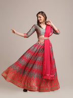 Jyoti Fashion Women's Grey Jacquard Silk Gold Woven & Platted Work Lehenga Choli with Dupatta | Grocsy