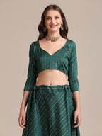 Jyoti Fashion Women's Bottle Green Georgette Sequins Lehenga Choli with Dupatta | Grocsy