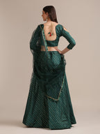 Jyoti Fashion Women's Bottle Green Georgette Sequins Lehenga Choli with Dupatta | Grocsy