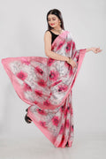 Jyoti Fashion Women's Multicolor Pure Japan Satin Digital Printed Designer Saree with Blouse | Grocsy