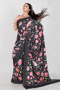 Jyoti Fashion Women's Multicolor Pure Japan Satin Digital Printed Designer Saree with Blouse | Grocsy