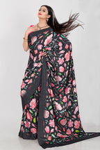 Jyoti Fashion Women's Multicolor Pure Japan Satin Digital Printed Designer Saree with Blouse | Grocsy