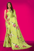 Jyoti Fashion Women's Multicolor Pure Japan Satin Digital Printed Designer Saree with Blouse | Grocsy