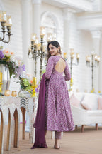 Jyoti Fashion Women's Purple Cotton Silk Heavy Digital Printed Kurta Set | Grocsy