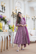 Jyoti Fashion Women's Purple Cotton Silk Heavy Digital Printed Kurta Set | Grocsy