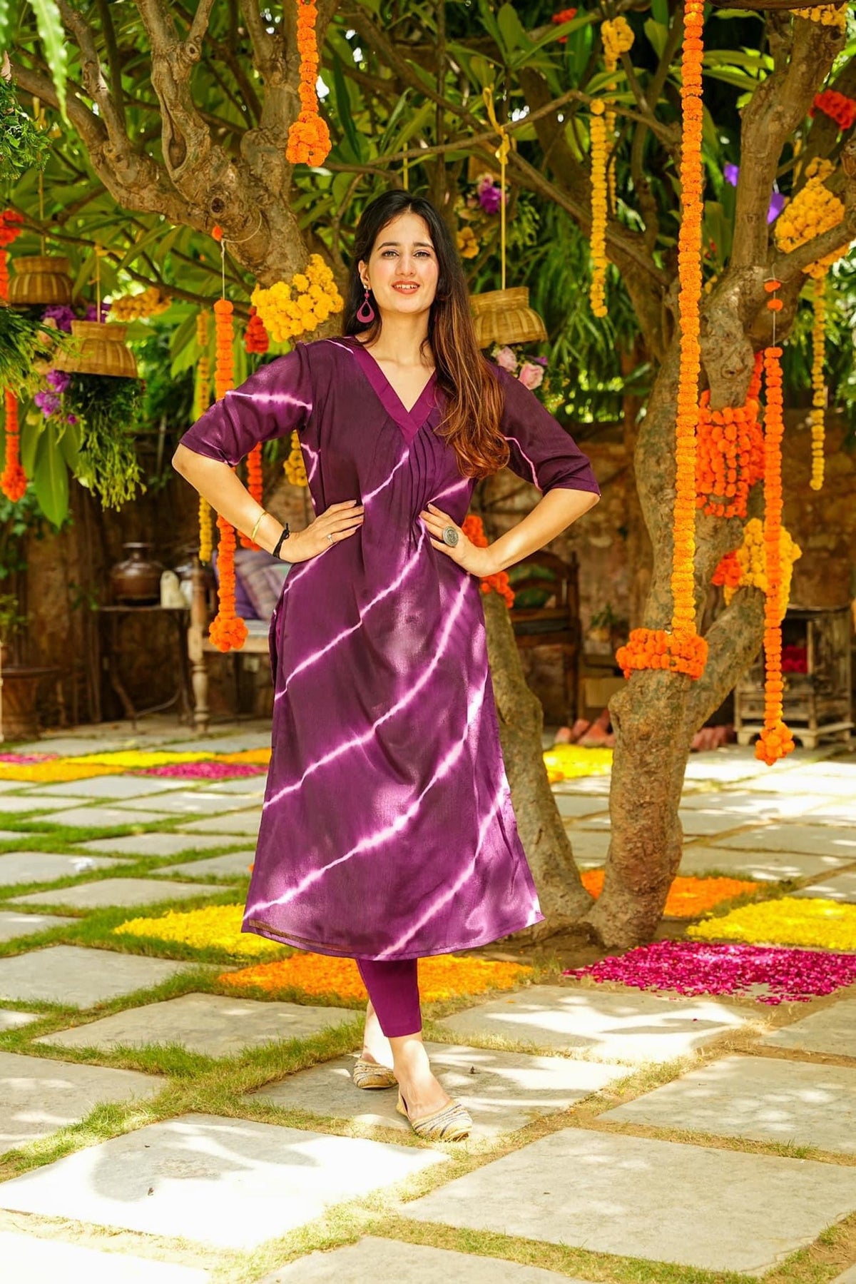 Jyoti Fashion Women's Purple Pure Muslin Heavy Digital Printed Kurta Set | Grocsy