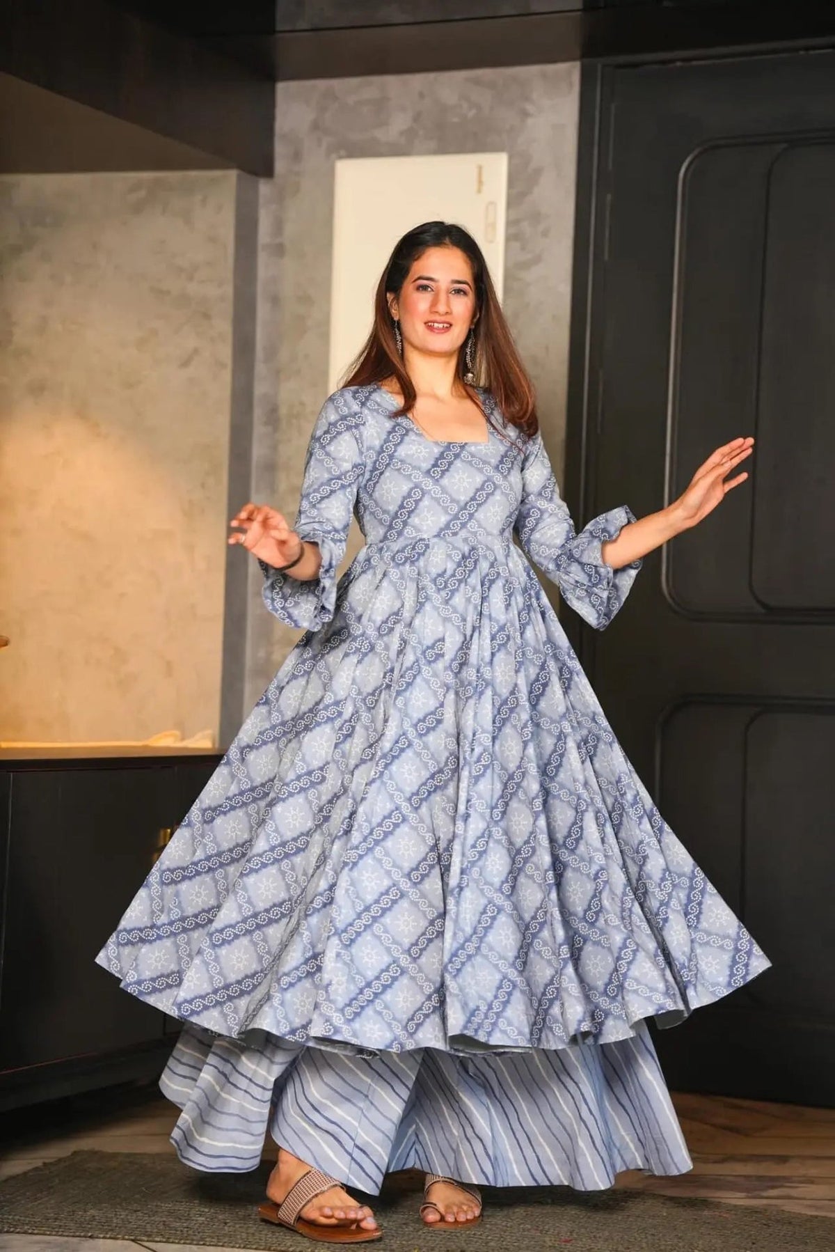 Jyoti Fashion Women's Grey Cotton Silk Heavy Digital Printed Kurta Set | Grocsy