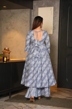 Jyoti Fashion Women's Grey Cotton Silk Heavy Digital Printed Kurta Set | Grocsy