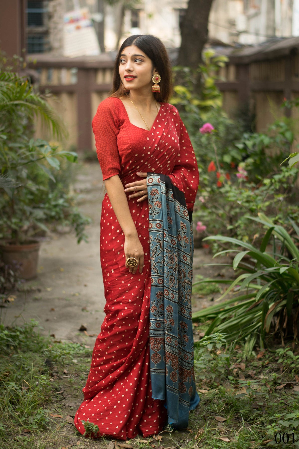 Jyoti Fashion Women's Red Imported Silk Satin Digital Printed Designer Saree with Blouse | Grocsy