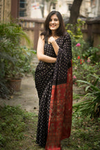 Jyoti Fashion Women's Black Imported Silk Satin Digital Printed Designer Saree with Blouse | Grocsy