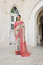 Jyoti Fashion Women's Firozi Tussar Silk Zari Woven Traditional Saree with Blouse | Grocsy