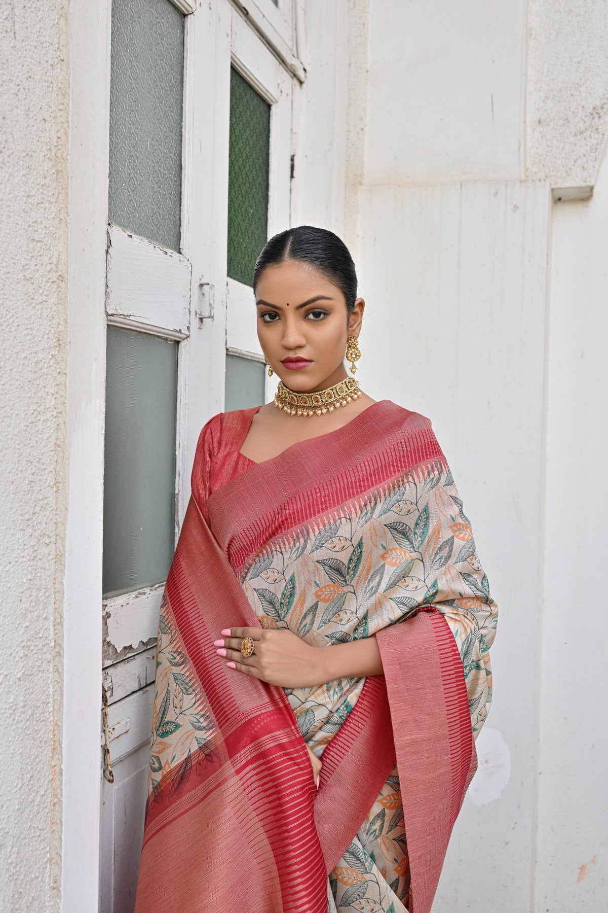 Jyoti Fashion Women's Pista Tussar Silk Zari Woven Traditional Saree with Blouse | Grocsy