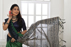 Jyoti Fashion Women's Green Soft Tussar Silk Printed Temple Border Traditional Saree with Blouse | Grocsy