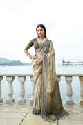 Jyoti Fashion Women's Mehendi Soft Silk Zari Woven Traditional Saree with Blouse | Grocsy
