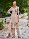 Jyoti Fashion Women's Beige Muslin Resham Thread with Jari & Cut Work Salwar Suit Set | Grocsy