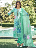 Jyoti Fashion Women's Green Muslin Floral Digital Print with Sequins Work Salwar Suit Set | Grocsy