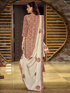 Jyoti Fashion Women's Beige Pure Cotton Digital Printed Salwar Suit Set | Grocsy