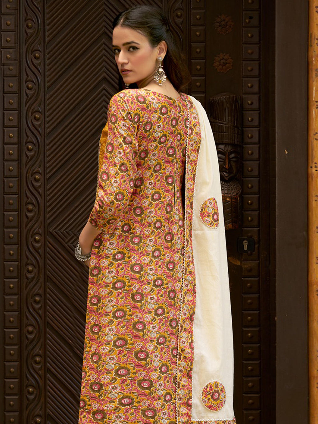 Jyoti Fashion Women's Mustard Pure Cotton Digital Printed Salwar Suit Set | Grocsy