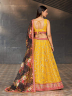 Jyoti Fashion Women's Yellow Georgette Zari & Heavy Sequin Embroidery Lehenga Choli & Dupatta | Grocsy