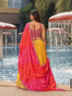 Jyoti Fashion Women's Yellow Georgette Zari & Heavy Sequin Embroidery Lehenga Choli & Dupatta | Grocsy