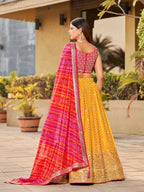 Jyoti Fashion Women's Yellow Georgette Zari & Heavy Sequin Embroidery Lehenga Choli & Dupatta | Grocsy