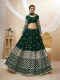 Jyoti Fashion Women's Green Georgette Sequins Zari Embroidered Lehenga Choli & Dupatta | Grocsy