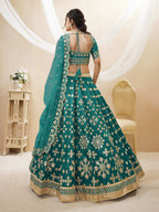 Jyoti Fashion Women's Green Art Silk Sequins with Foil & Zari Embroidered Lehenga Choli & Dupatta | Grocsy