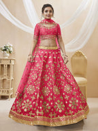 Jyoti Fashion Women's Pink Art Silk Sequins with Foil & Zari Embroidered Lehenga Choli & Dupatta | Grocsy