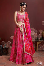 Jyoti Fashion Women's Pink Chinon Silk Digital Print with Heavy Embroidered Lehenga Choli & Dupatta | Grocsy
