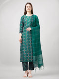 Jyoti Fashion Women's Rama Rayon Printed with Embroidered Kurta Set | Grocsy