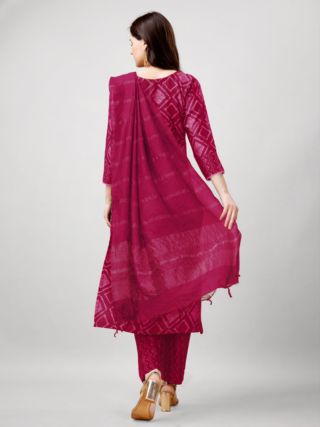 Jyoti Fashion Women's Pink Rayon Printed with Embroidered Kurta Set | Grocsy