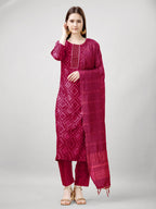 Jyoti Fashion Women's Pink Rayon Printed with Embroidered Kurta Set | Grocsy
