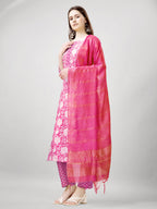 Jyoti Fashion Women's Pink Rayon Printed with Embroidered Kurta Set | Grocsy