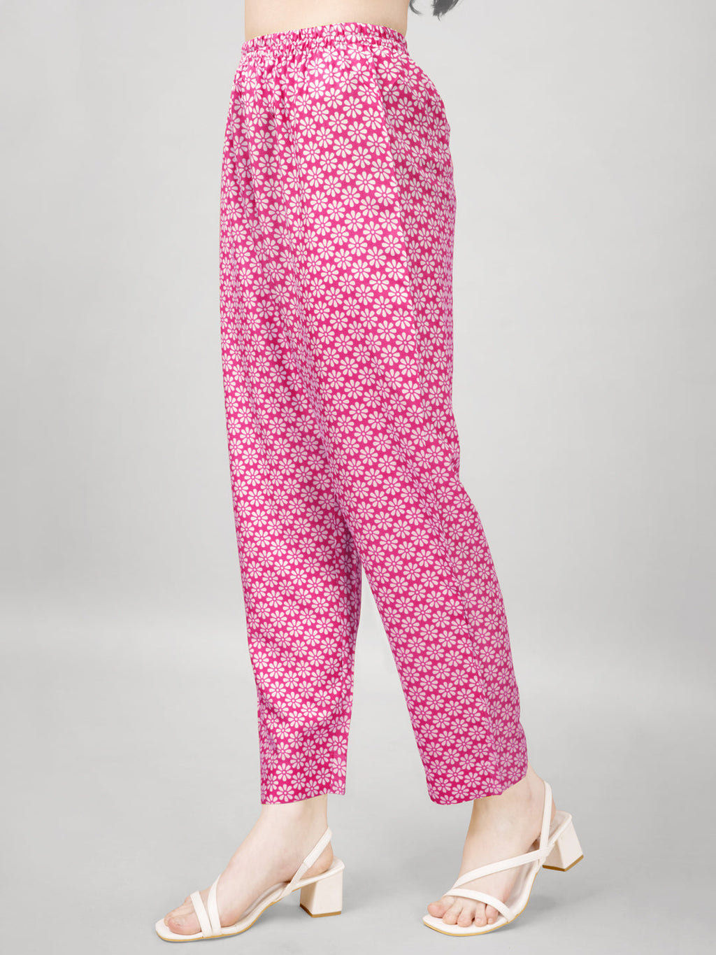 Jyoti Fashion Women's Pink Rayon Printed with Embroidered Kurta Set | Grocsy