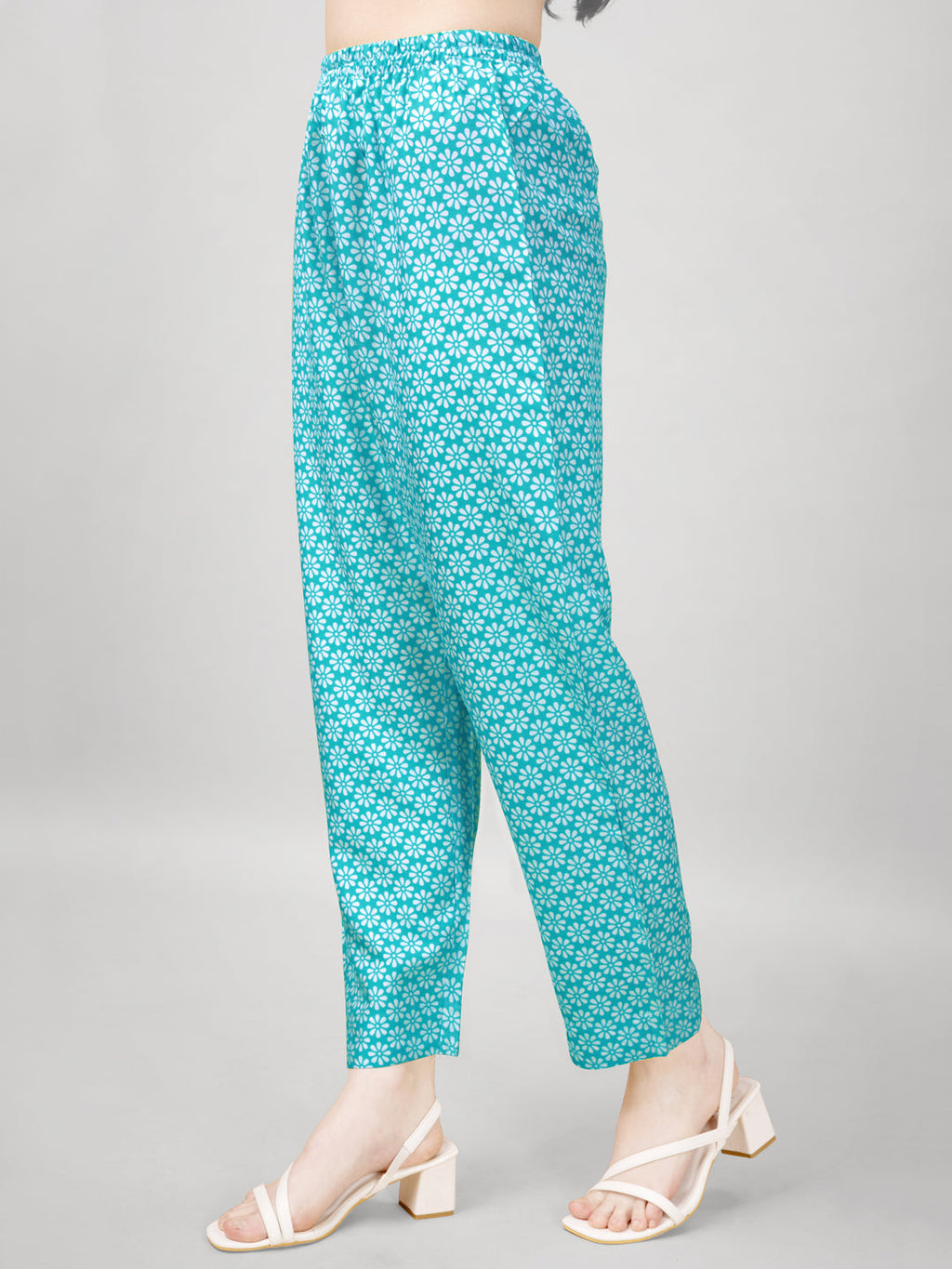 Jyoti Fashion Women's Sky Blue Rayon Printed with Embroidered Kurta Set | Grocsy