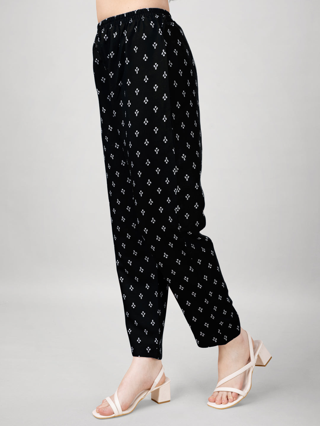 Jyoti Fashion Women's Black Rayon Printed with Embroidered Kurta Set | Grocsy