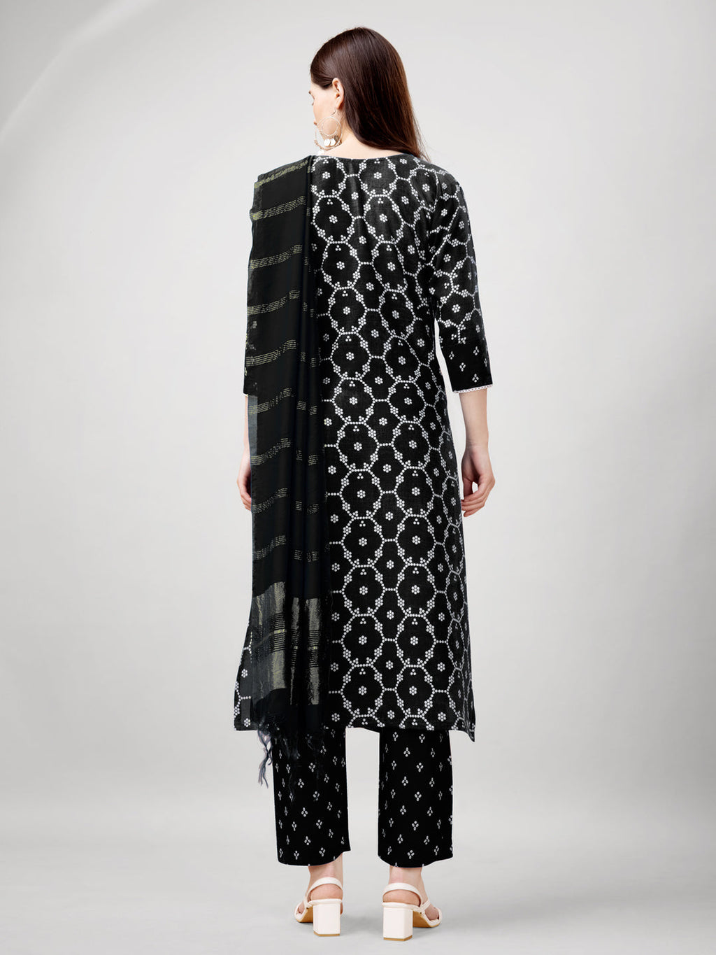 Jyoti Fashion Women's Black Rayon Printed with Embroidered Kurta Set | Grocsy