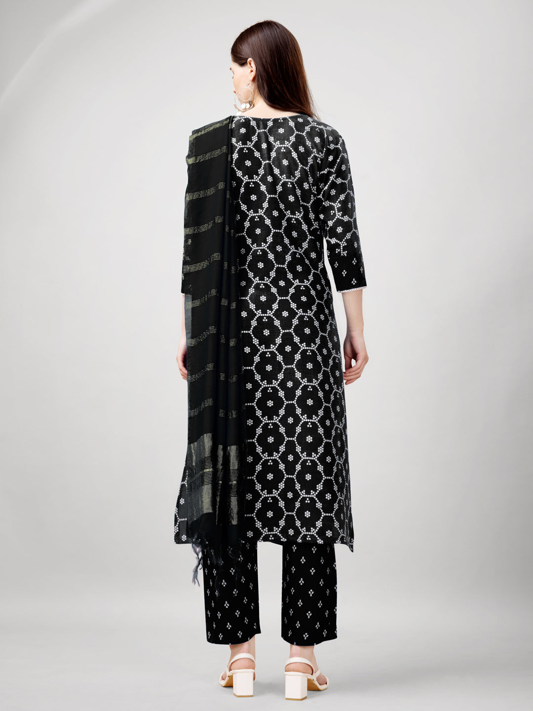 Jyoti Fashion Women's Black Rayon Printed with Embroidered Kurta Set | Grocsy