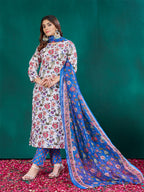 Jyoti Fashion Women's Multicolor Cotton Blend Printed Designer Kurta Set with Dupatta | Grocsy