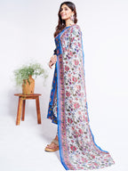 Jyoti Fashion Women's Blue Cotton Blend Printed Designer Kurta Set with Dupatta | Grocsy