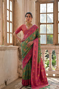 Jyoti Fashion Women's Pista Green Banarasi Silk Zari Woven Traditional Saree with Blouse | Grocsy