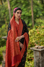 Jyoti Fashion Women's Black Banarasi Silk Zari Woven Traditional Saree with Blouse | Grocsy