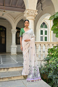 Jyoti Fashion Women's Wine Soft Muga Cotton Floral Weaving Traditional Saree with Blouse | Grocsy