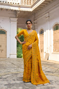Jyoti Fashion Women's Yellow Soft Pashmina Silk Meena Zari Woven Saree with Blouse | Grocsy
