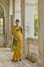Jyoti Fashion Women's Yellow Soft Raw Silk Zari Woven Saree with Blouse | Grocsy