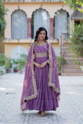 Jyoti Fashion Women's Jamuni Star Georgette Rich Sequins Embroidered Anarkali Set with Dupatta | Grocsy