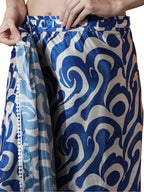 Jyoti Fashion Women's Blue Chinon Digital Printed Ready To Wear Saree with Blouse | Grocsy