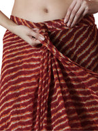 Jyoti Fashion Women's Maroon Marble Chiffon Printed Ready To Wear Saree with Blouse | Grocsy