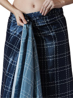 Jyoti Fashion Women's Navy Blue Chinon Digital Printed Ready To Wear Saree with Blouse | Grocsy